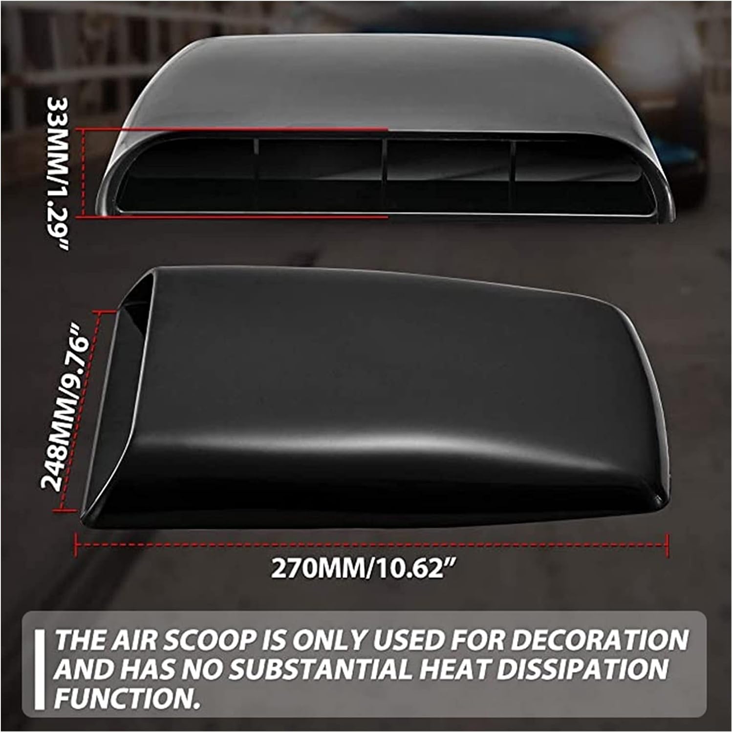 Hood Scoops Hood Scoops Vents Universal Car Decorative, Air Flow Hood Scoop ABS Universal Car DIY Stickers