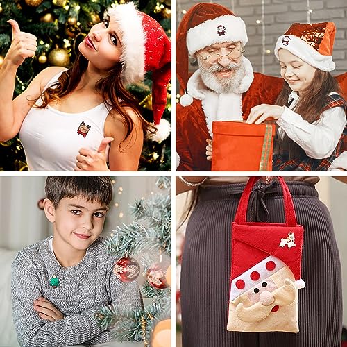 Image of 7Pcs Christmas Brooch Pins Enamel Xmas Tree Gingerbread Man Deer Cartoon Element Pin Jewelry Lapel Badges for Clothing Backpacks Hats DIY Christmas Decoration Accessories Gift