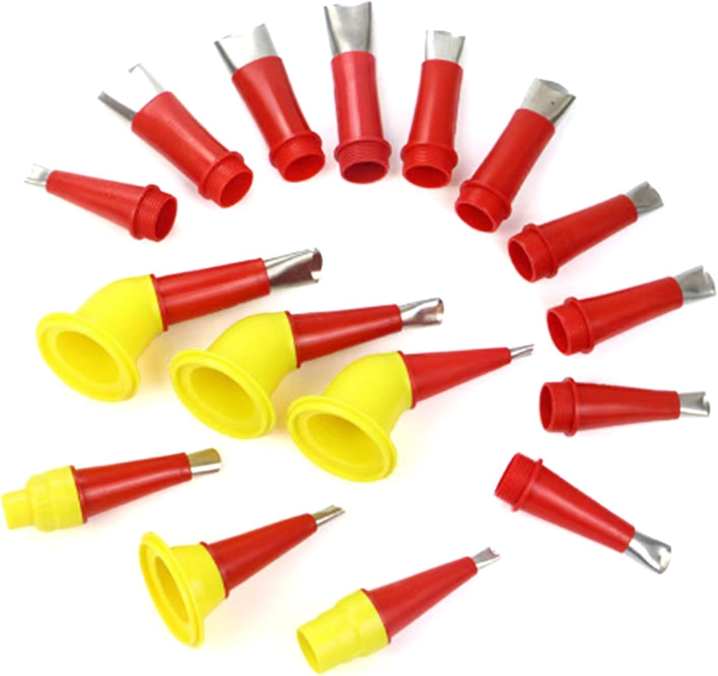 3 Multi-Size Caulking Nozzle Applicator 16PC Stainless Steel Tips, 6 Bases for Tub, Window Sealing Silicone Sealant Applicator