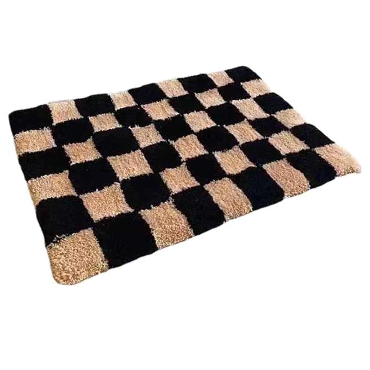 Vjsujehgy Modern Simple Checkerboard Thickened Square Carpet Toilet Bathroom Door Absorbent C