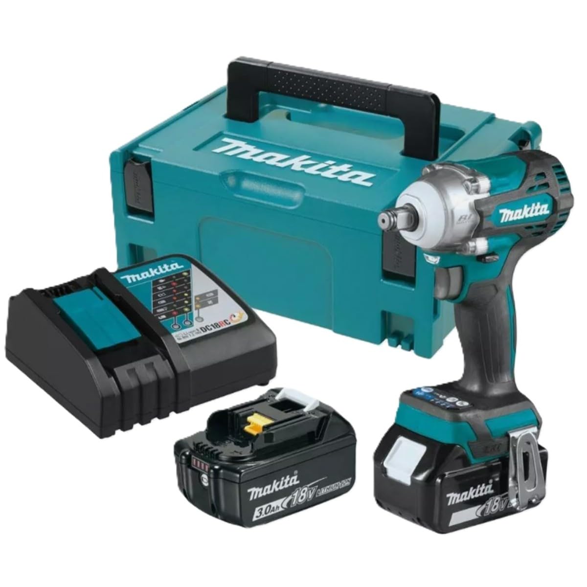 Makita DTW300RFJ Cordless Impact Wrench, Brushless, Li-Ion, LXT, 18V, 3.0Ah