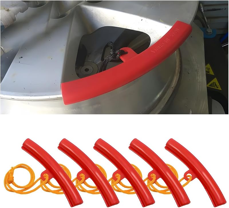 5PCS Car Tire Changing Rim Protector, Fixing Vehicle Wheel Changer Rim Protective Cover, Automotive Tyre Changing Guard Edge Savers Tool, Universal for Sedan, RV, Pickup (Red)
