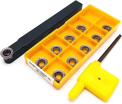 Lathe Turning Tool Holder Metal Lathe Tools Holder Set,1pcs SRDPN1010H10 SRDPN1212H10 CNC Lathe Tool Holder +10PCS RPMT10T3MO R5 Carbide Inserts Size SRDPN1212H10
