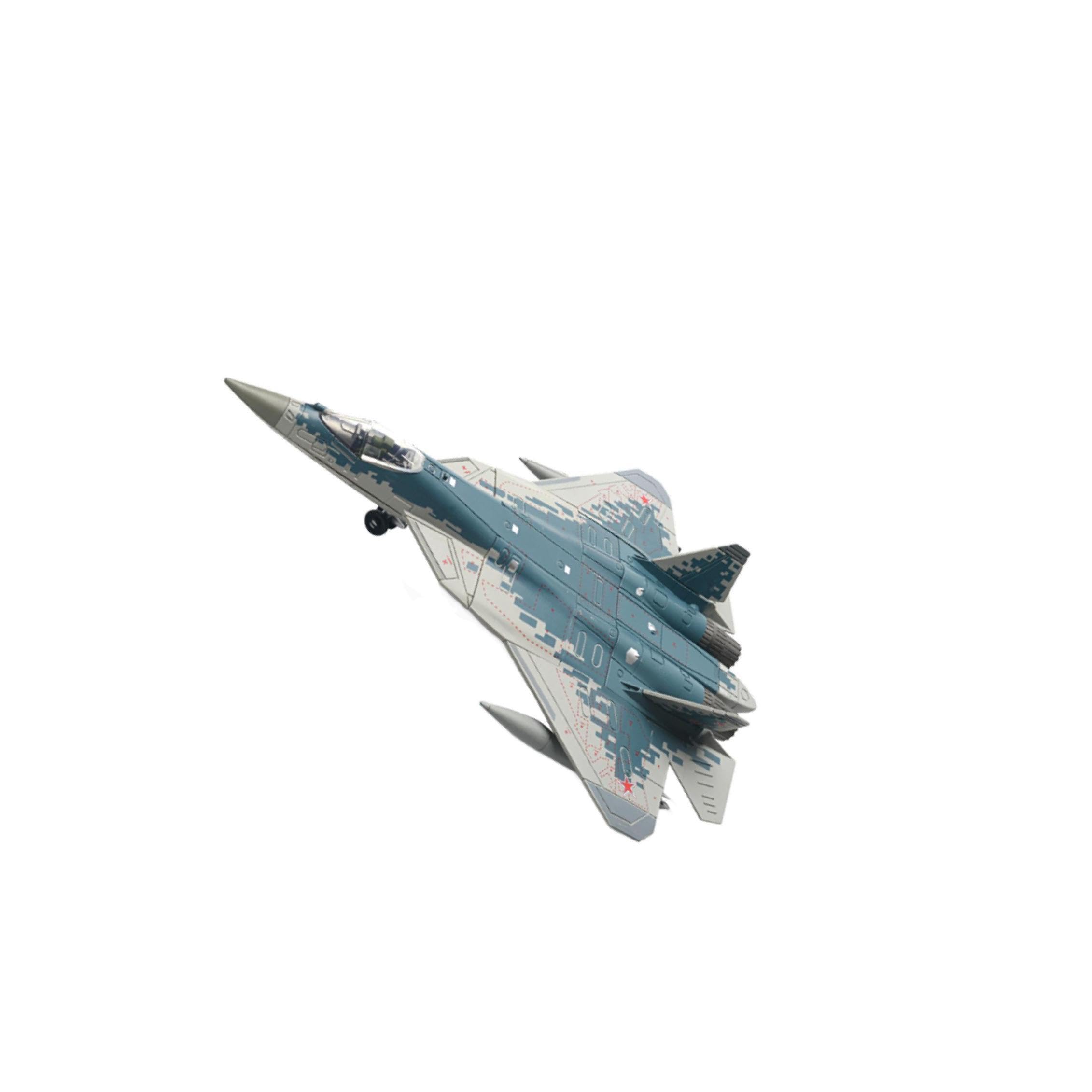 MUXZSIZ Easy Assembly Fighter Plane Model Kit Educational Desktop Display Aircraft Making Educational Toy for Young Minds Tabletop Ornament Plane Diecast, SU57S