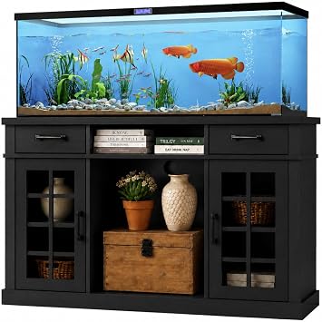 55-75 Gallon Fish Tank Stand, 75 Gallon Aquarium Stand, 1100LBS, Black