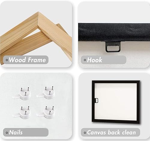 Miniatura 6 de Merrleem Arte de pared con citas inspiradoras, reglas de la vida, decoración motivacional, impresión en lienzo para dormitorio, sala de estar (12 x