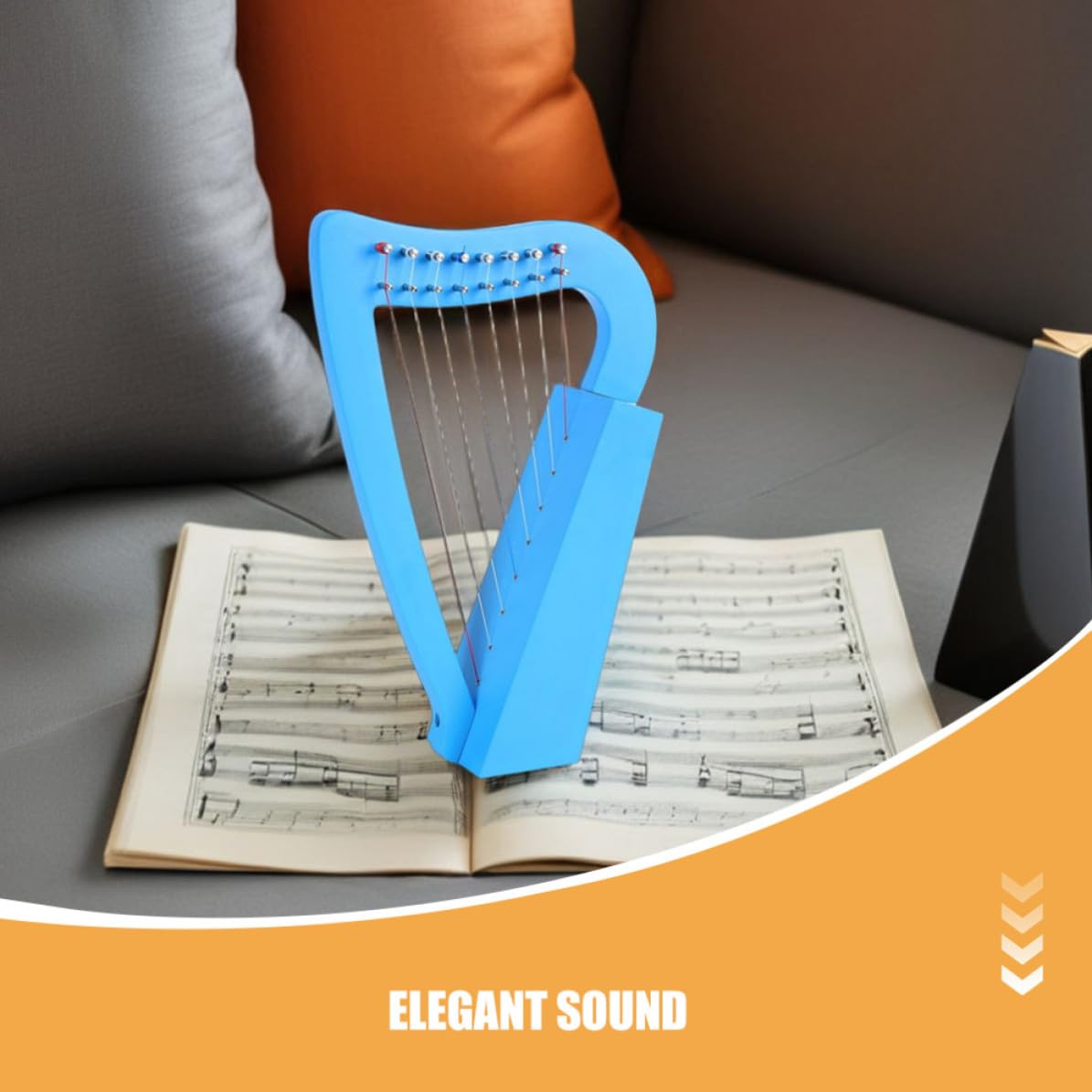 Housoutil Lira Classica a 8 Corde in Legno Portatile e Leggera, Strumento Musicale per Principianti Adulti, per Piccoli Spettacoli e Riunioni Familiari