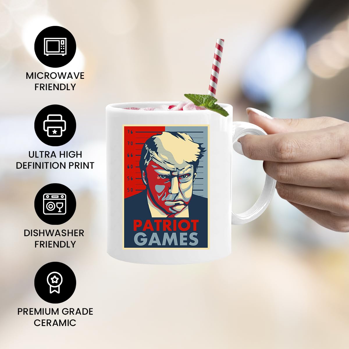Tasse Donald Trump 325 Ml - Déco Humour Politique - Cadeau Homme, Anniversaire, Noël, Collection