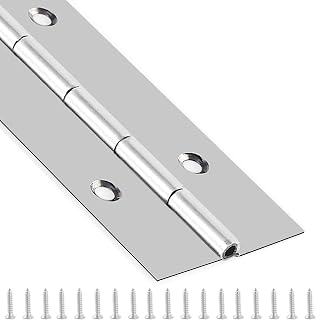 Piano Hinge 36 Inch x 3 Inch Heavy Duty Stainless Steel Piano Hinge Continuous Hinge for Cabinet, Door, DIY Wood Boxes, 0.047" Leaf Thickness, Screw Included