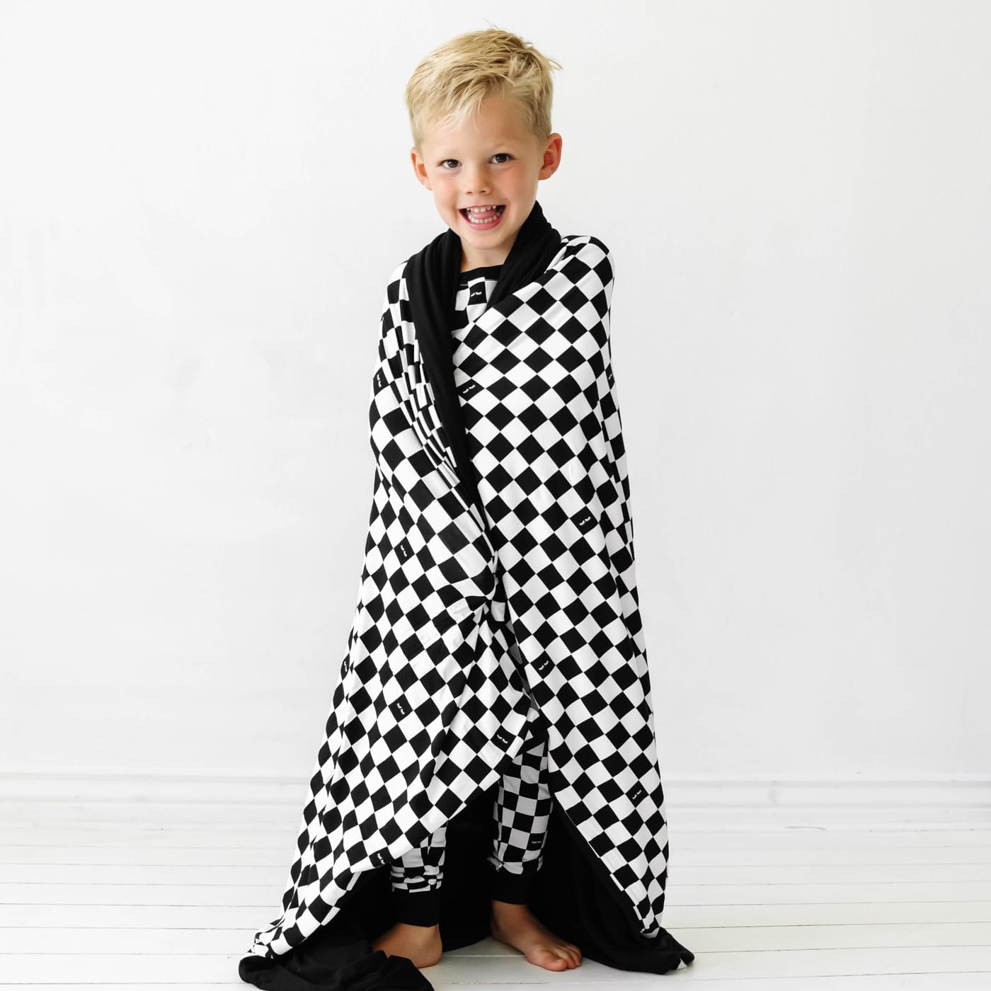 Little Sleepies Cloud Blanket, Soft Viscose from Bamboo Toddler & Baby Blanket for Boys & Girls, Lightweight, Perfect for Hot Sleepers, 50" x 50", Large (Cool Checks)