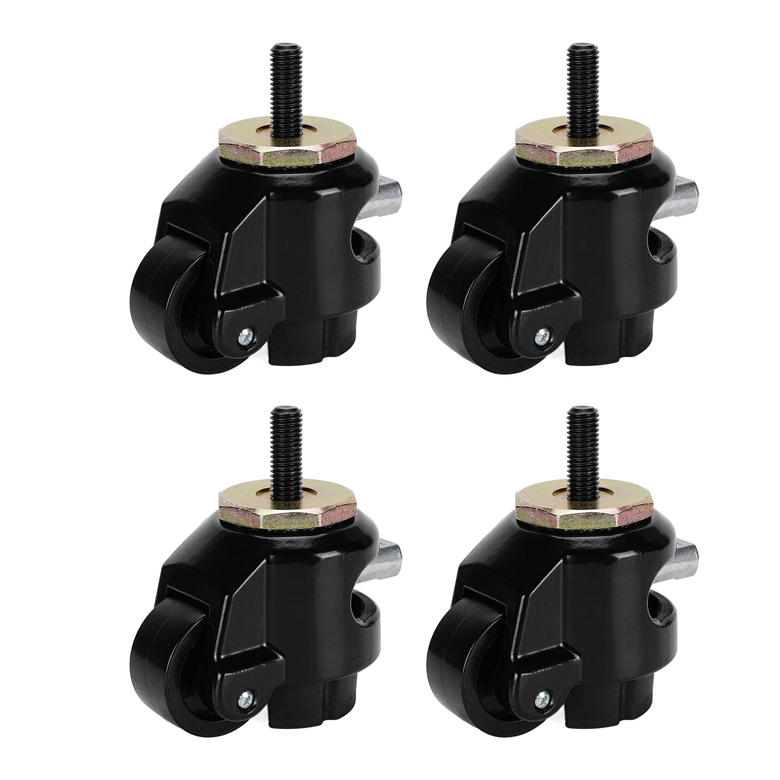Aluminium Alloy Nivellement Tige Roulettes, Lourd Devoir (BLACK)