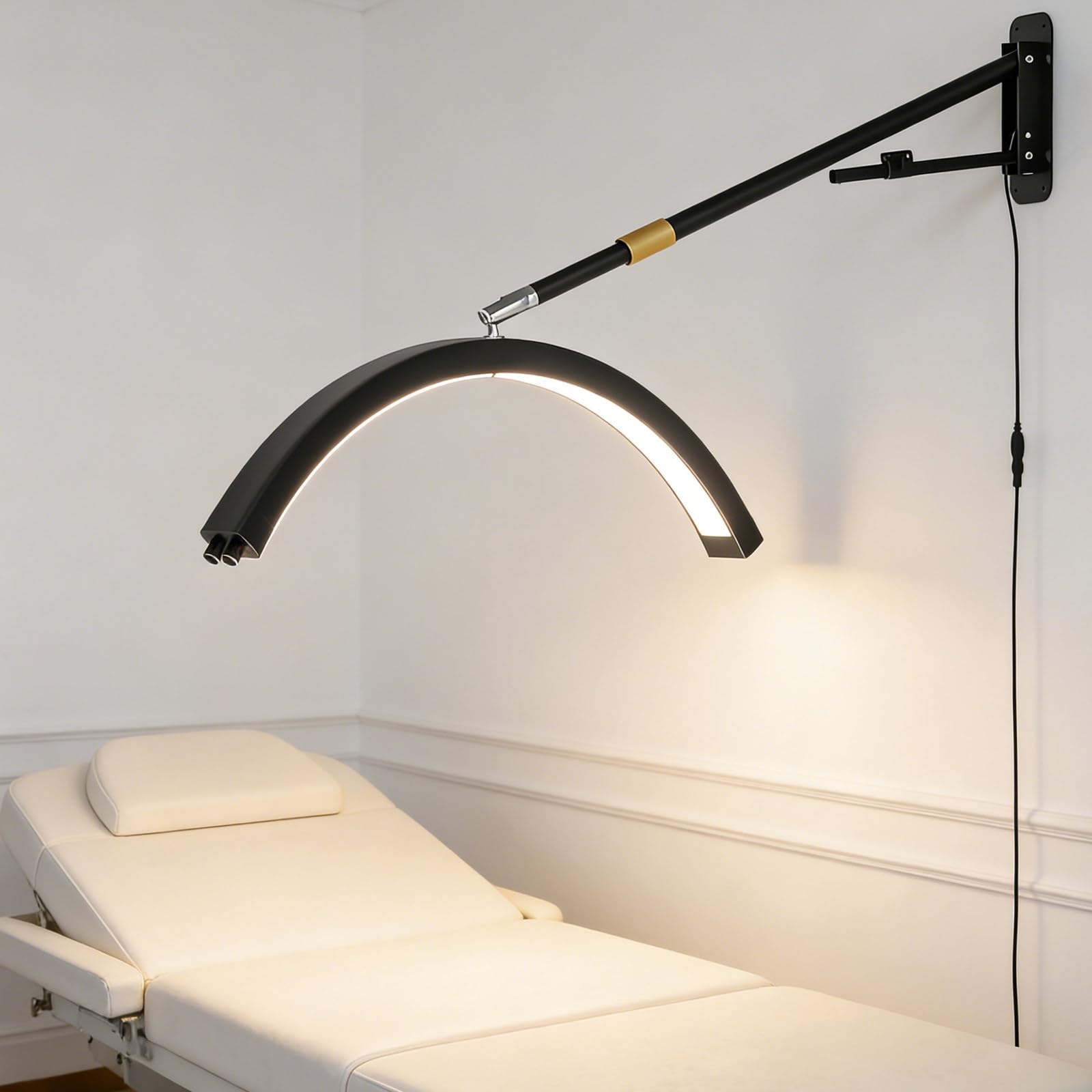vnmudzeo Half Moon LED Lamp Wall-Mounted,3000K-6000K Adjusted Color,Photographers Flexible Fill Light,for Studio Portrait Sessions Black