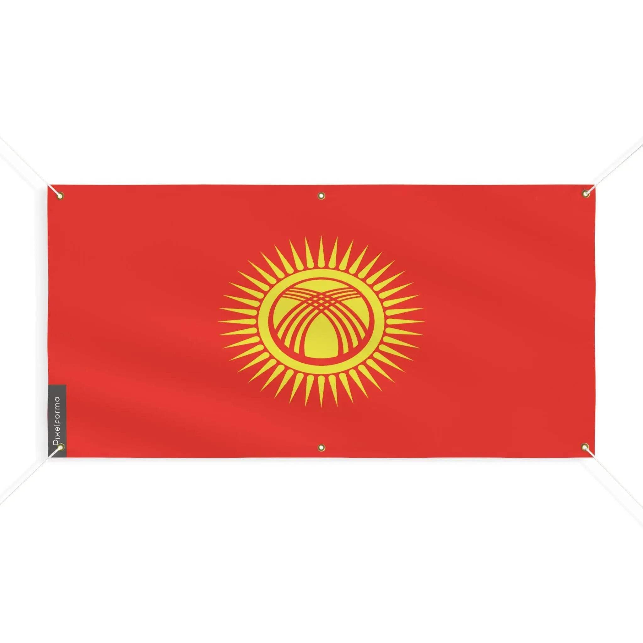 Drapeau du Kirghizistan M 200x400cm à 6 oeillets pour mât