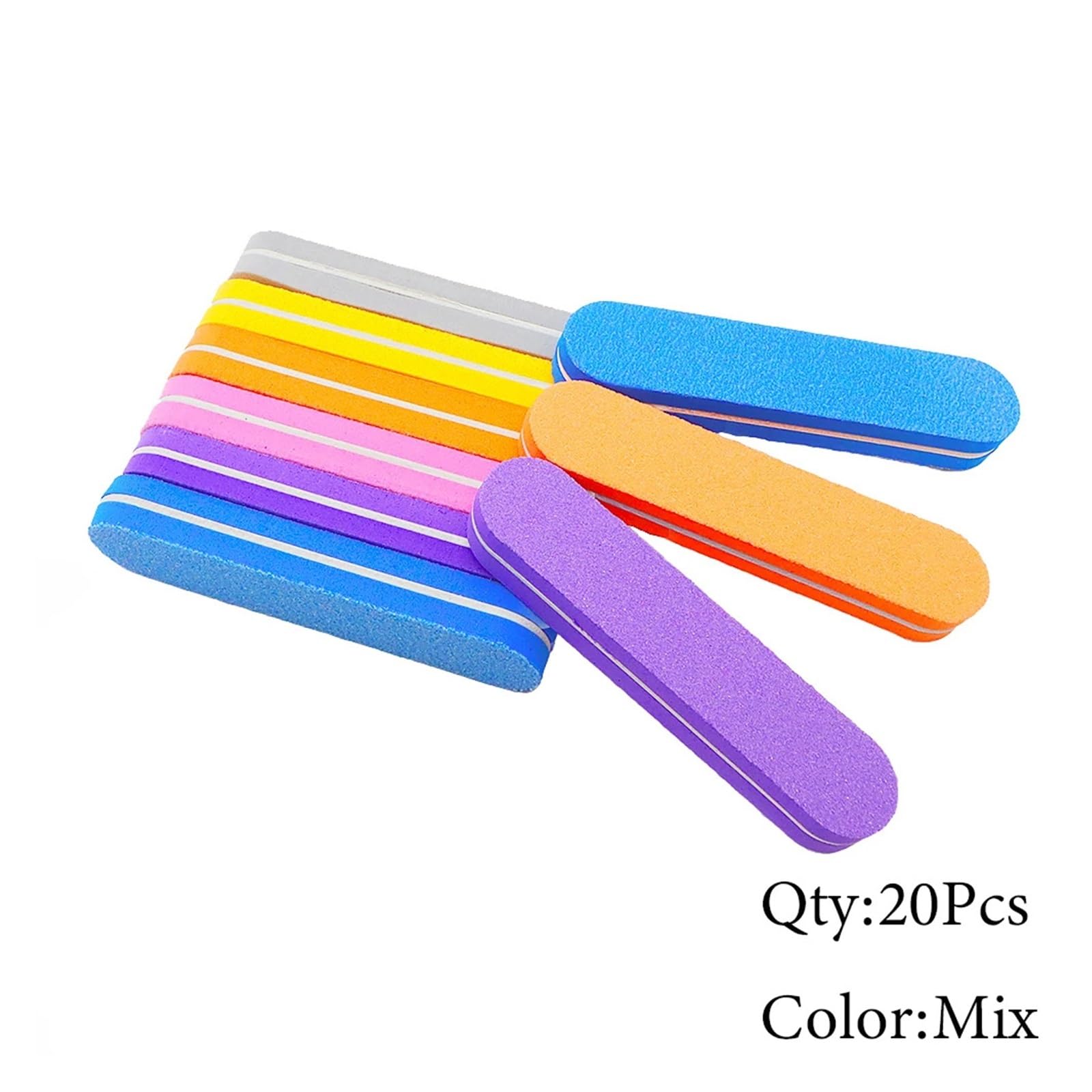 Set di 20 lime e buffer for unghie portatili, for levigatura professionale delle unghie, spugne colorate, blocchi di lucidatura(20pcs Mix)