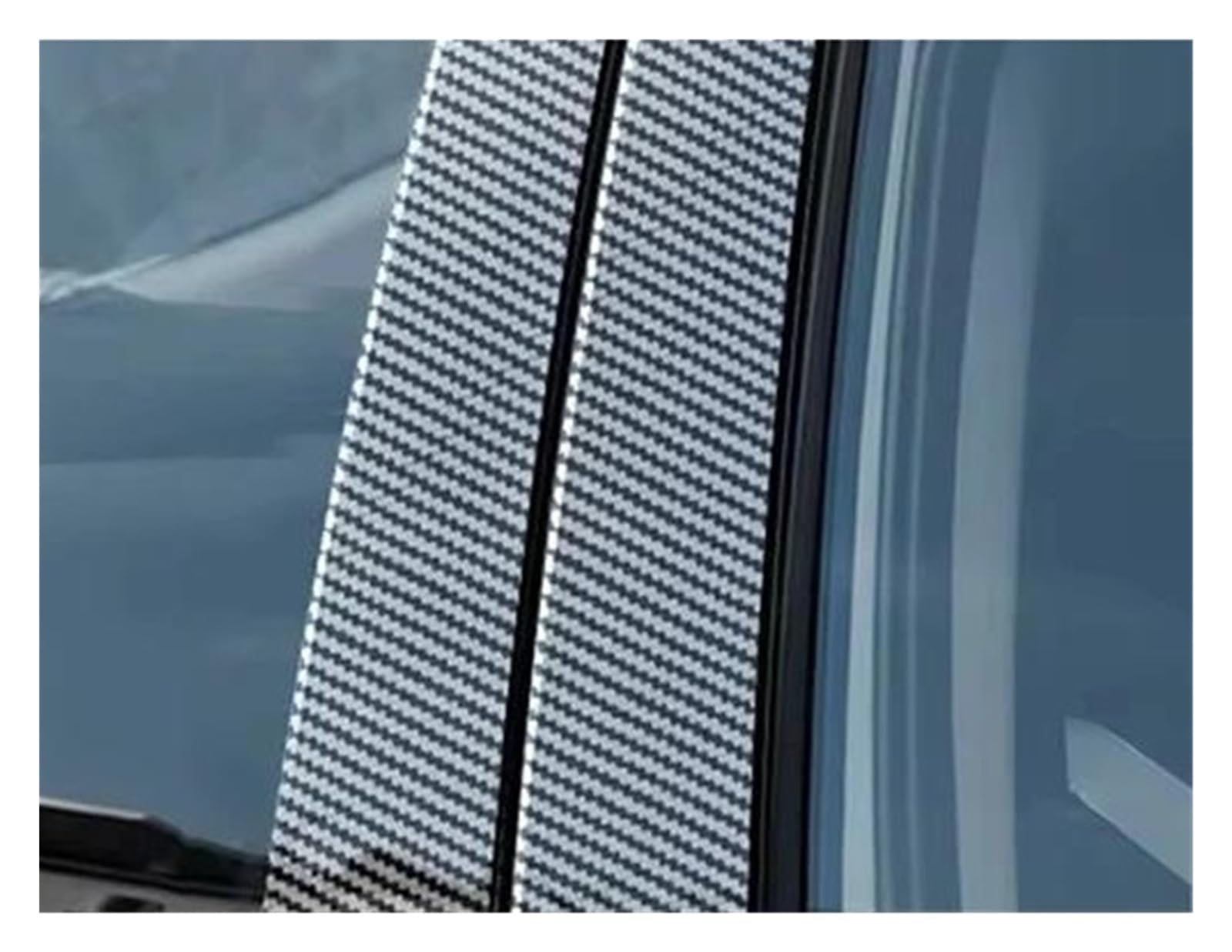 Car Door Window Rubber Seal Strip Glossy Black Pillar Posts Door Side Trim for VW for Golf MK7 2012-2020 Window Decal Sticker Cover AJOHBM(Carbon Fiber Pattern)