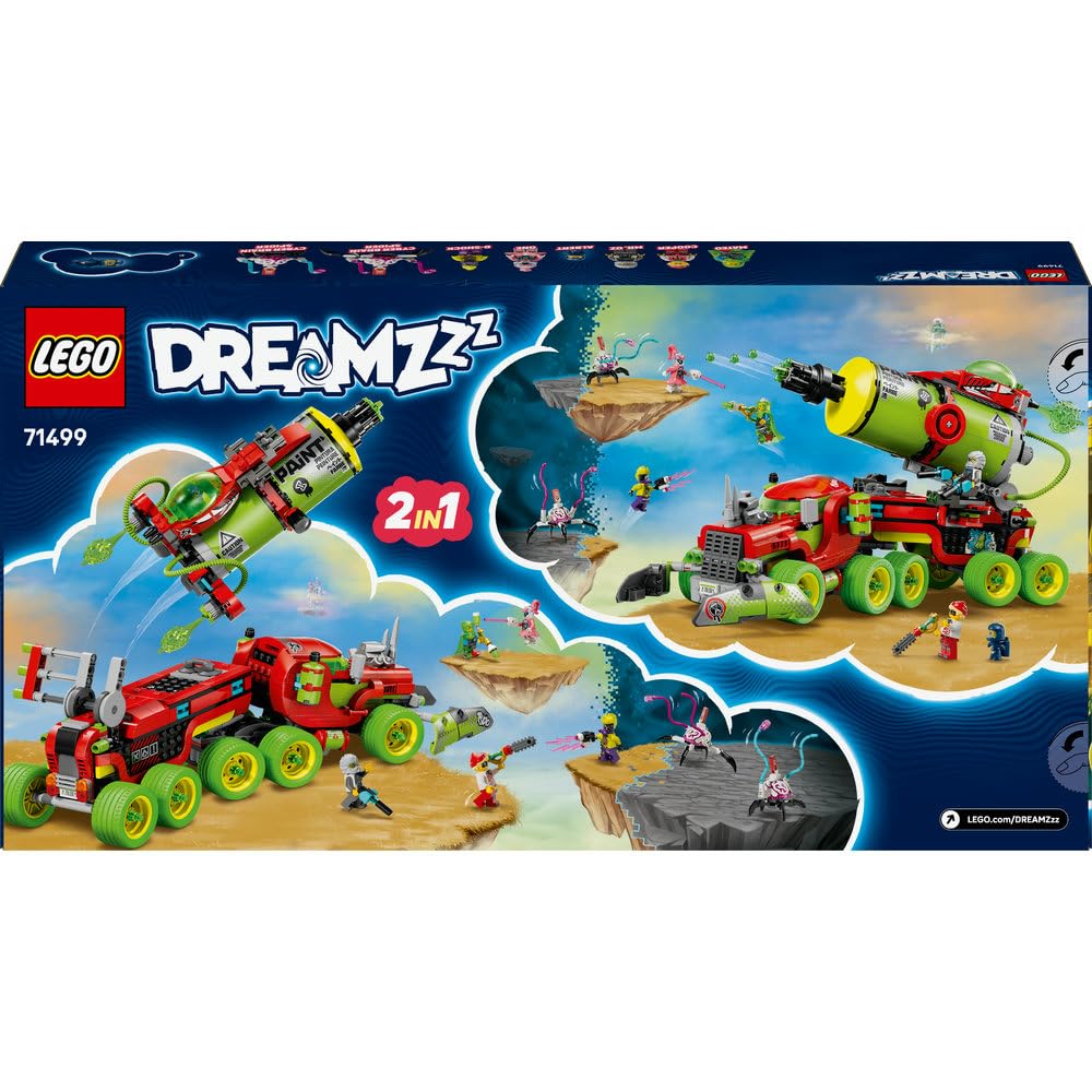 LEGO DREAMZzz Sprayowa ciężarówka Mateo 71499 | ciężarówka fantasy, zestaw klocków, prezent dla chłopca i dziewczynki 9+, kreatywna misja, 929 elementów