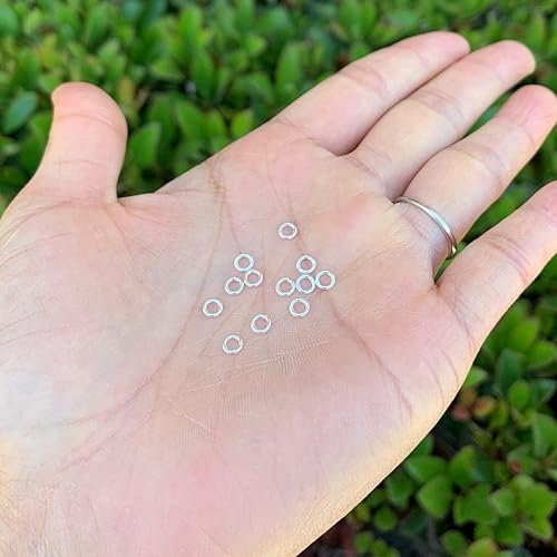 Miniatura 2 de Adabele - 100 anillos de salto abiertos de plata de ley auténtica de 0.16 pulgadas (0.16 pulgadas), conector pequeño de anillo O (cable de calibre