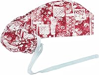 Vista 18 de Gorra médica con interior sedoso, gorro de algodón con banda para el sudor y botones, cola de caballo ajustable