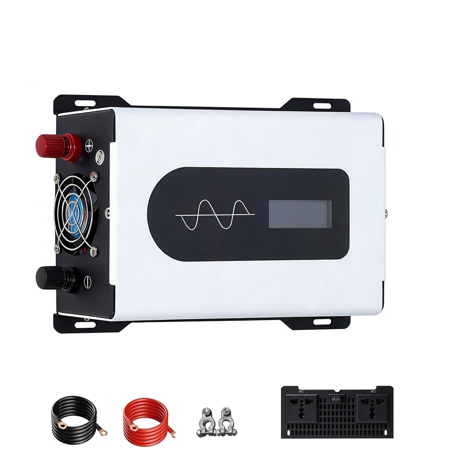 Onduleur Pur Sinus 24V 1500W en aluminium avec écran de contrôle LCD