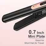 Small Flat Iron 0.7 Inch Mini Hair Straightener for Short Hair,Travel Flat Iron with Fast Heat Up,Dual Voltage Small Straightener for Bangs,Pixie Cut,Beard