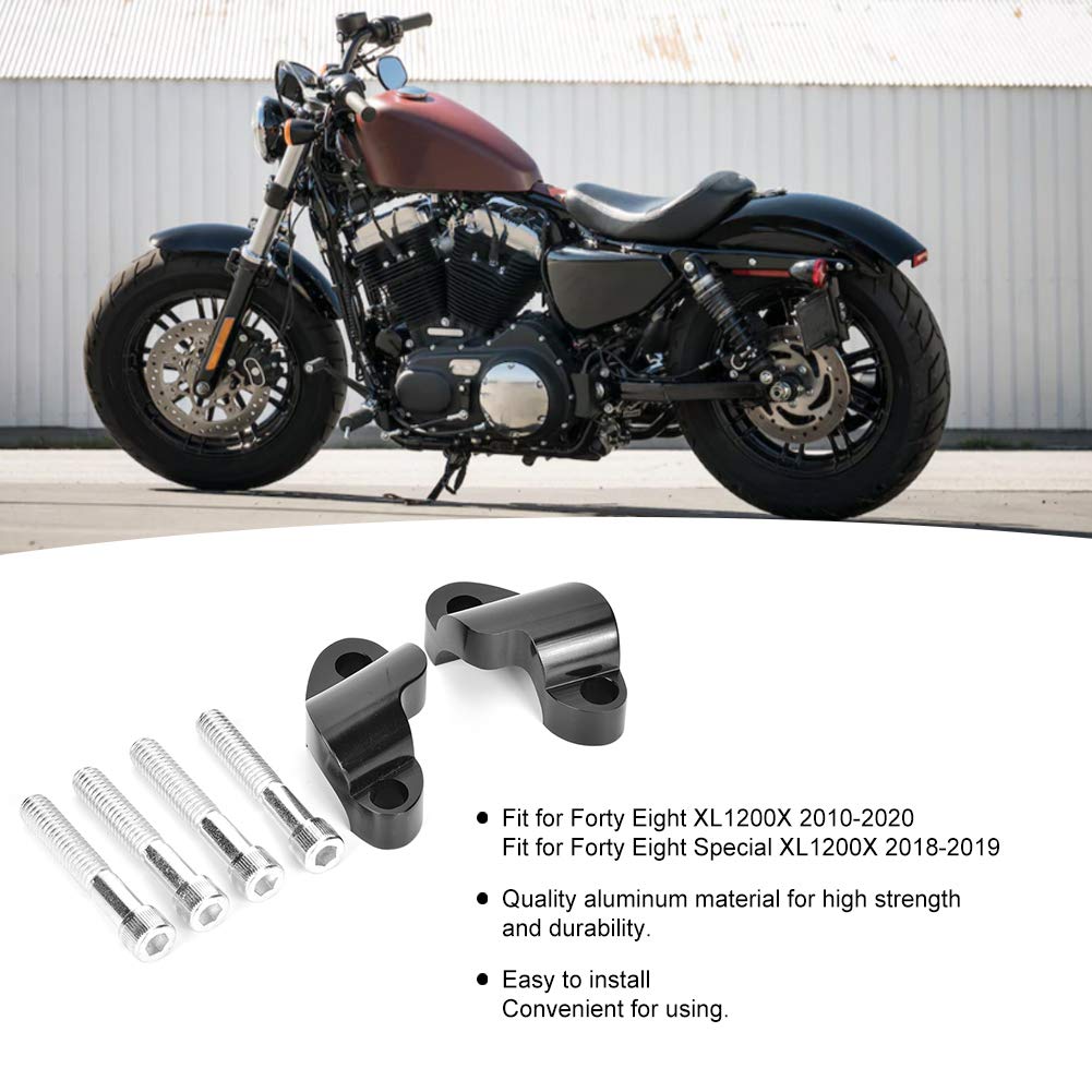 Rehausseur de Guidon Moto, Adaptateur Hauteur en Aluminium Noir, pour Forty Eight XL1200X 2010-2020, Conduite Confortable, Maniabilité Améliorée