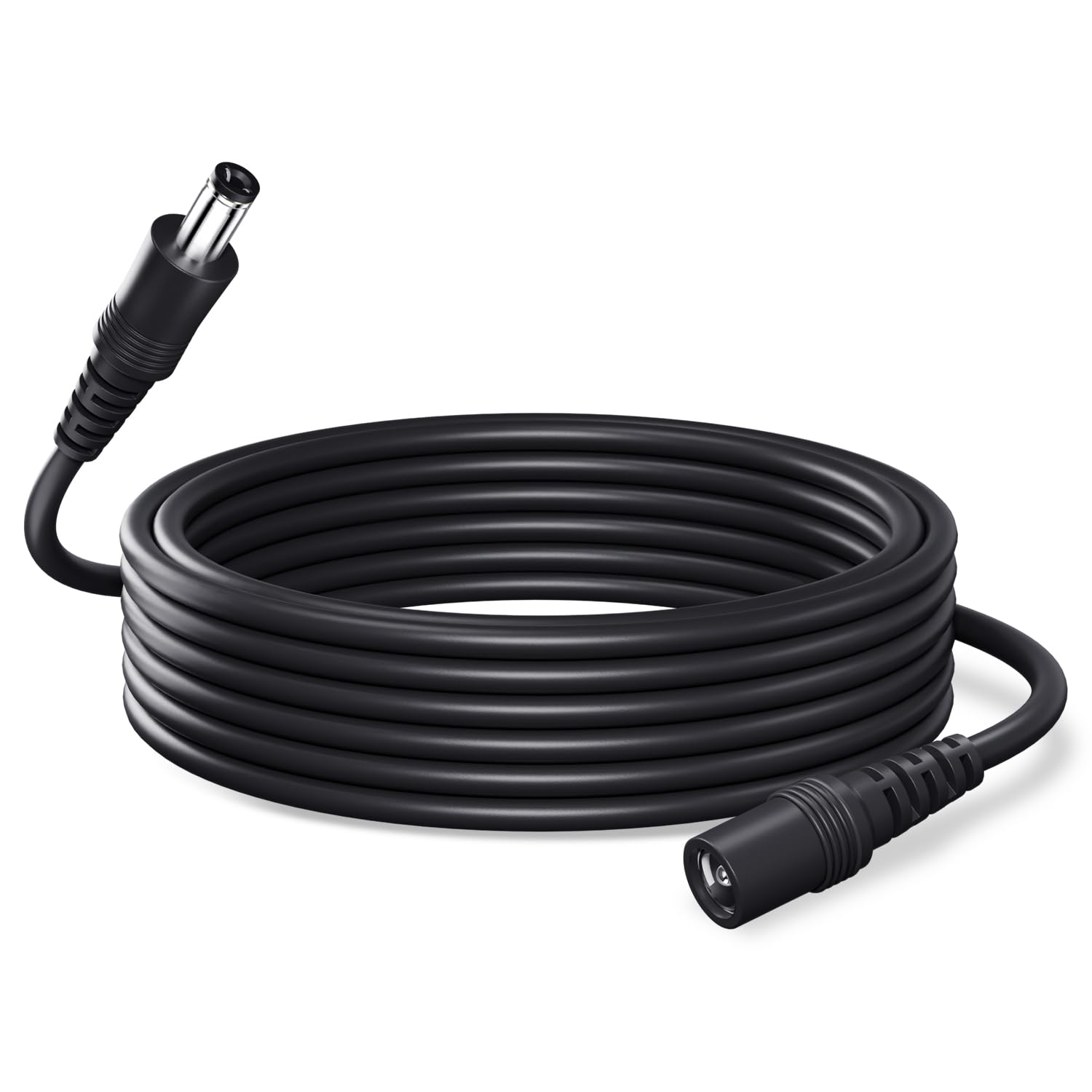 BeautifulU 5M DC 12V Power Extension Cable, DC Plug 5.5 * 2.1mm, Male-to-Female Connector, Power Extension Cord for CCTV Cameras/Routers/LED Strips/Printers and More Devices-Black