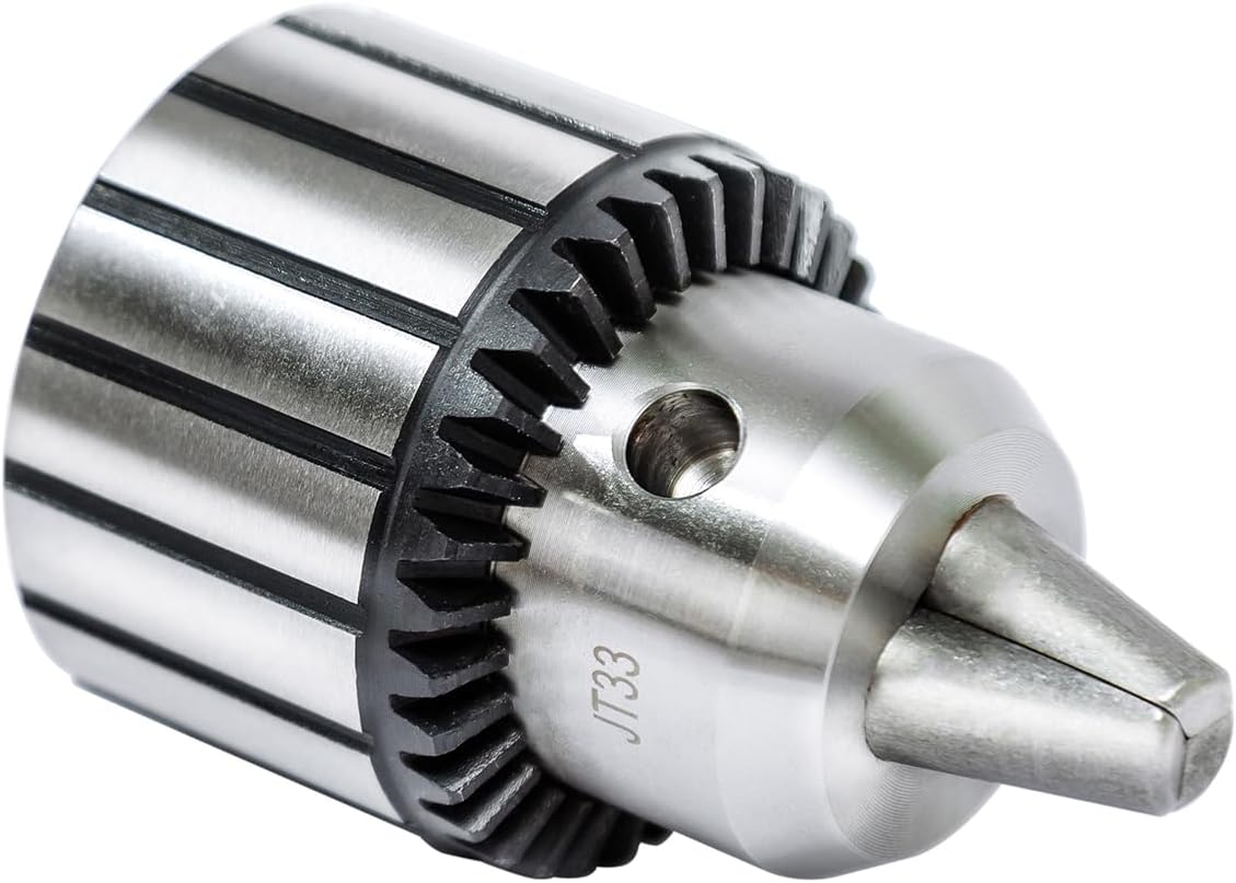 1/32" 5/8"1–16mm Keyed Drill Chuck MT2-JT33 Arbor, Heavy Duty Precision Drill Chuck for Lathe, Drill Press, Milling Machine, Morse Taper MT2 to JT33