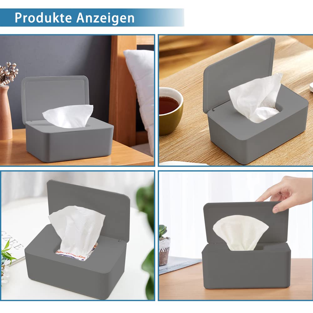 Scatola Porta Salviette Umidificate, Porta Scatola per Salviette Umidificate, Dispenser per Salviette Umidificate per Bambini, Scatola di Carta Umida per Casa Ufficio(Blu Giallo