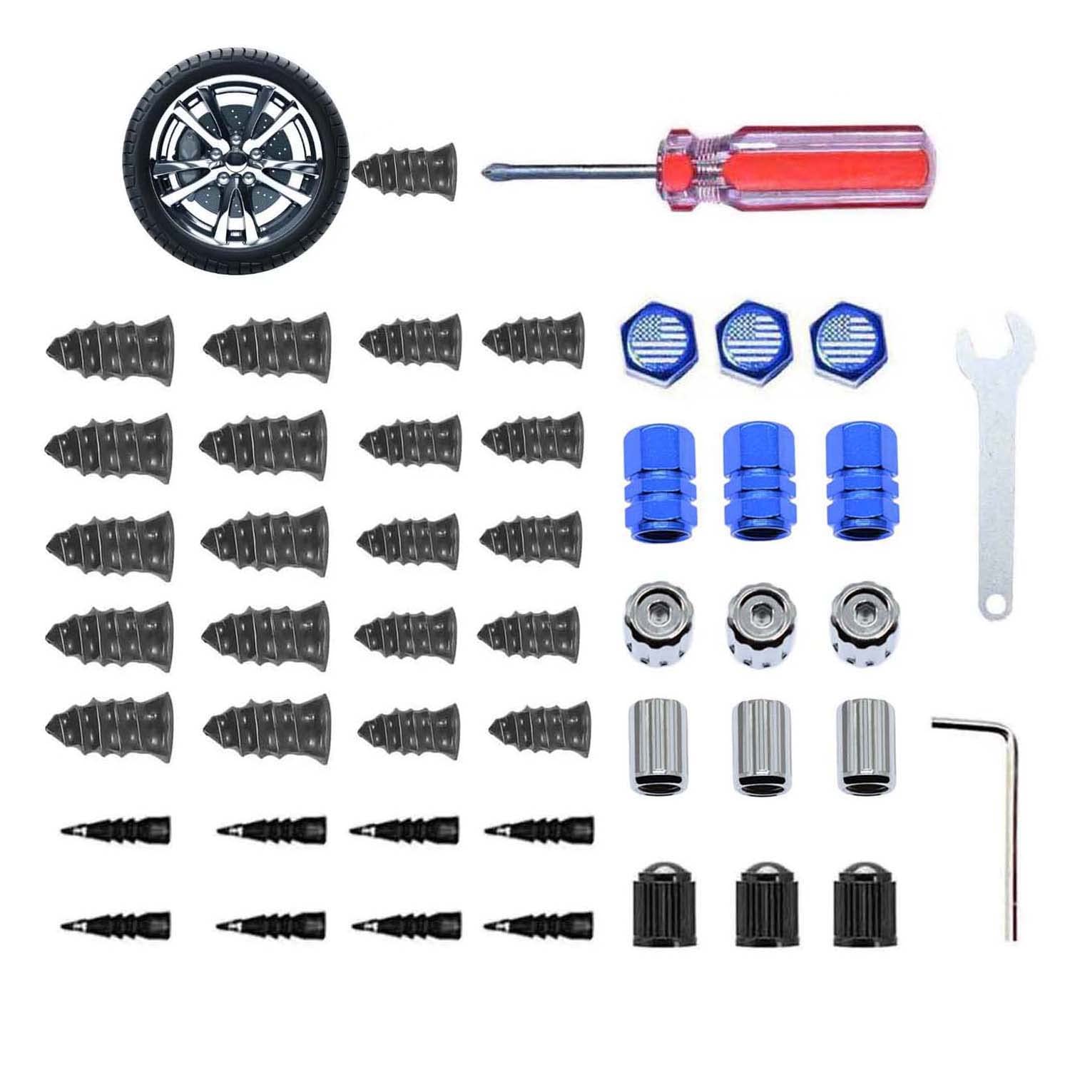 TILIBOTE Inner Tire Patch Repair Kit - with 75 PCS Accessories - Also for Motorcycle, BMX ， Inflatable Rubber and car.