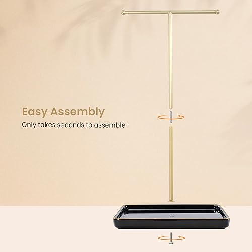 Miniatura 6 de Lolalet Soporte para collares, soporte de exhibición de joyas con base de cerámica, organizador de joyas, árbol para collares, pulseras, aretes,