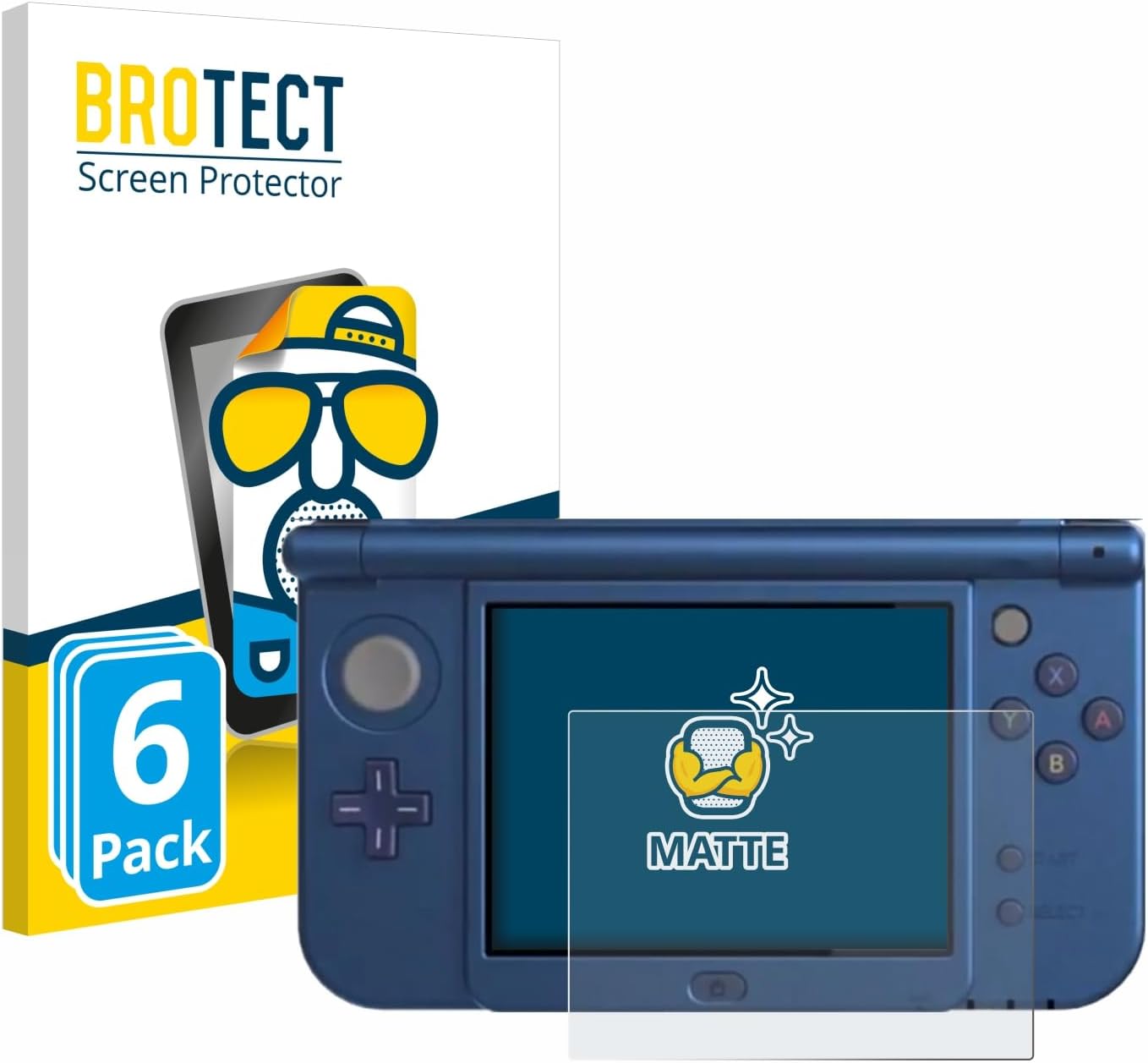 6-Pack Screen Protector Anti-Glare Compatible with Nintendo New 3DS XL (Lower Display) Screen Protector Matte, Anti-Fingerprint Protection