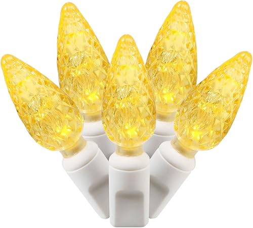 Miniatura 10 de Vickerman Juego de luces LED C6 de 100 luces rosas en cable blanco