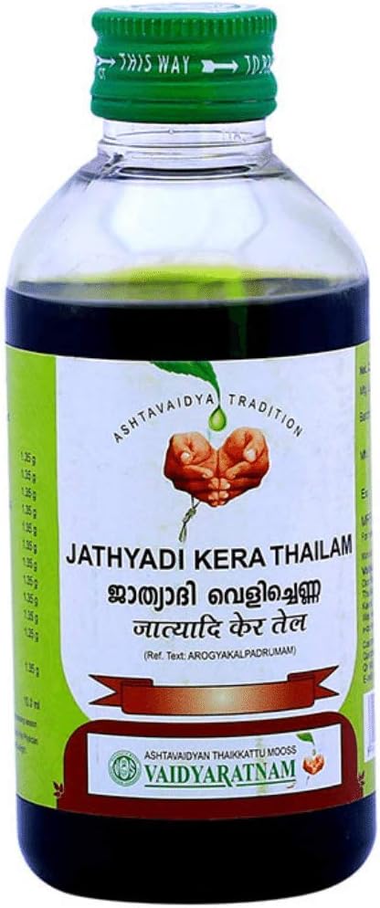 Vaidyaratnam Jathyadi Kera Thailam 200 ML (Pack Of 2) Ayurvedic herbal products, Ayurveda Organic products