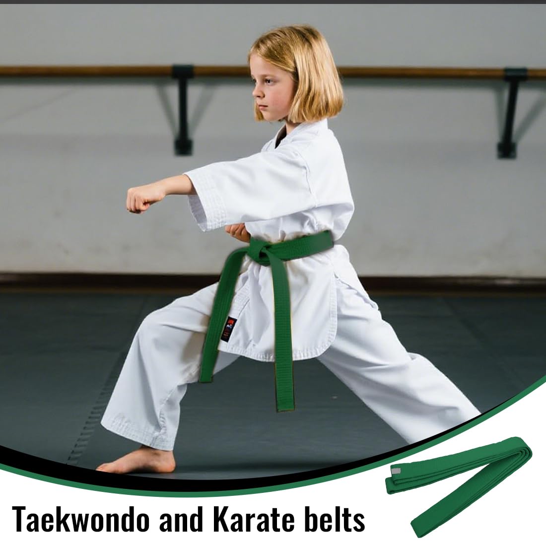 1 pcs Ceintures D'arts Martiaux, Vert Ceintures de Judo, Ceinture de taekwondo professionnelle pour karaté ceinture de sport Ceinture Accessoire de sport de combat Taekwondo, 220cm