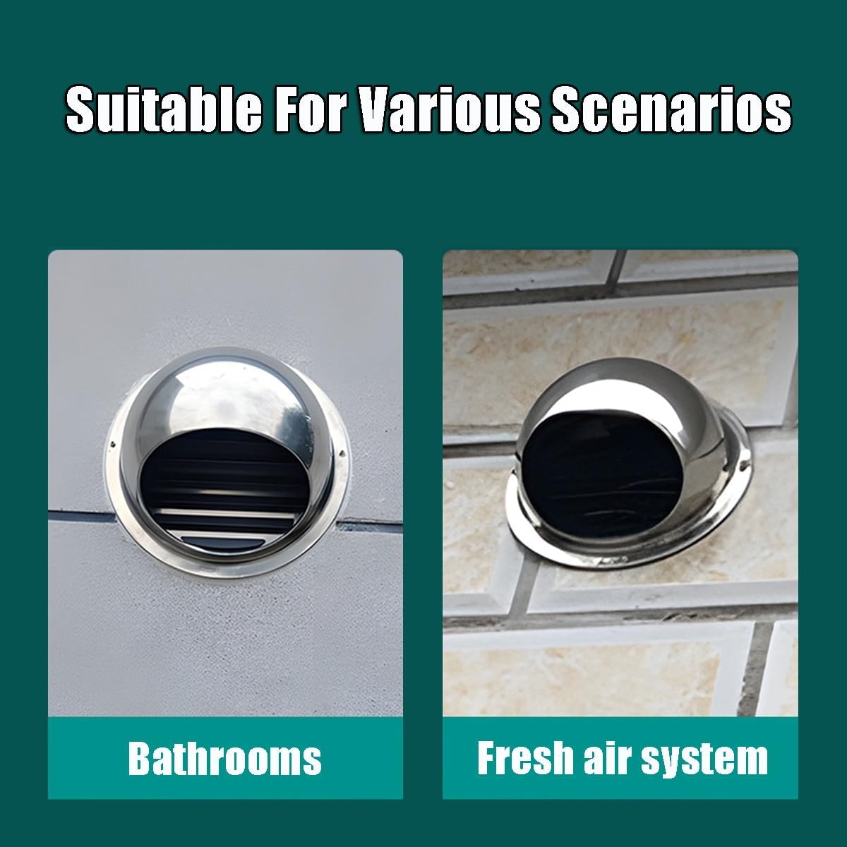 Air Vent Covers for Walls,Chimney Caps and Cowls，Thickened 304 Stainless Steel for Fireplace Exhaust Exterior Stove Pipe for Roofs(200mm/7.9in)