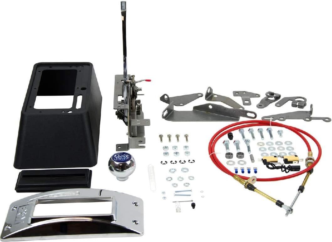 B&M Automatic Ratchet Quicksilver Shifter,Universal 3 & 4 Speed,Chrome with Black Base,Compatible with TH400,350,250,200,700R4,4L60,4L60E,4L65E,4L80E AUTO TRANSMISSIONS