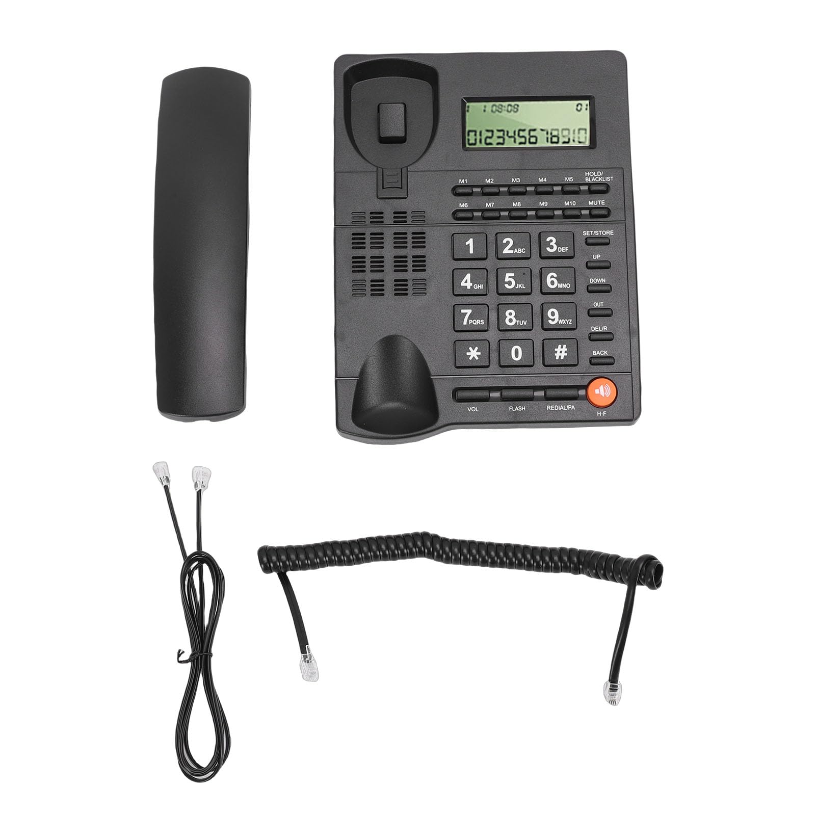 Zunate Telefono Fisso per Anziani, Telefono con Filo a Chiave Grande con ID Chiamante e Display, 16 Suonerie, Volume Regolabile, modalità DND, per Casa, Ufficio, Hotel (BLACK)