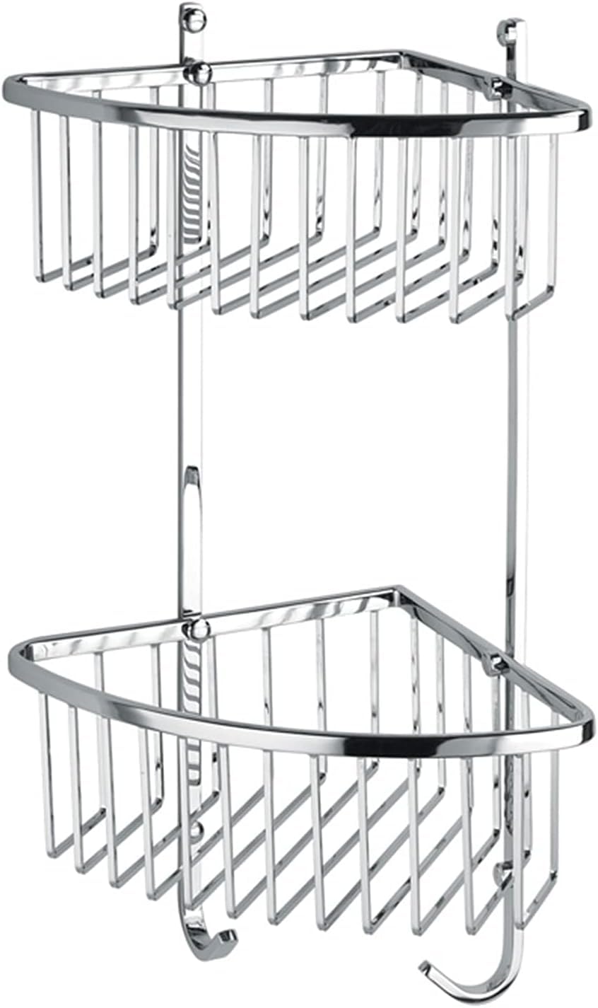Corner Shower Caddy Bathroom Organiser Shower Storage Rack with Hooks Fast Drain and Rustproof Stainless Steel Organizer Storage
