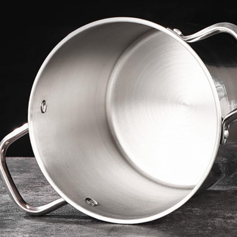 JoFist 深めのストックポット/フライヤー、パスタ鍋、特大容量、304ステンレス鋼、IHクッキングヒーター対応、ガラス蓋、野菜ボ