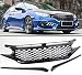 FOR 2016-2018 HONDA CIVIC GLOSSY BLACK MESH BADGELESS FRONT HOOD GRILL GRILLE+ EYE LID