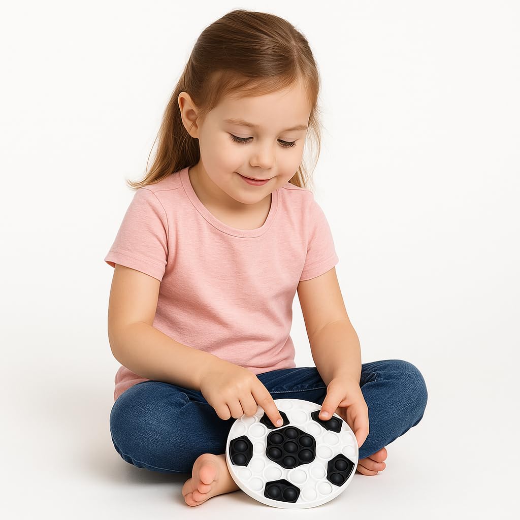 Ranzah Pop Fidget Toy Push Pop Bubble Sensory Toy For Kids And Adults Travel Poppet Toy Squishy Toy For Gifts & Parties ADHD Stress & Anxiety Relief Toy Squeeze Toddler Toy (Football) - Image 4