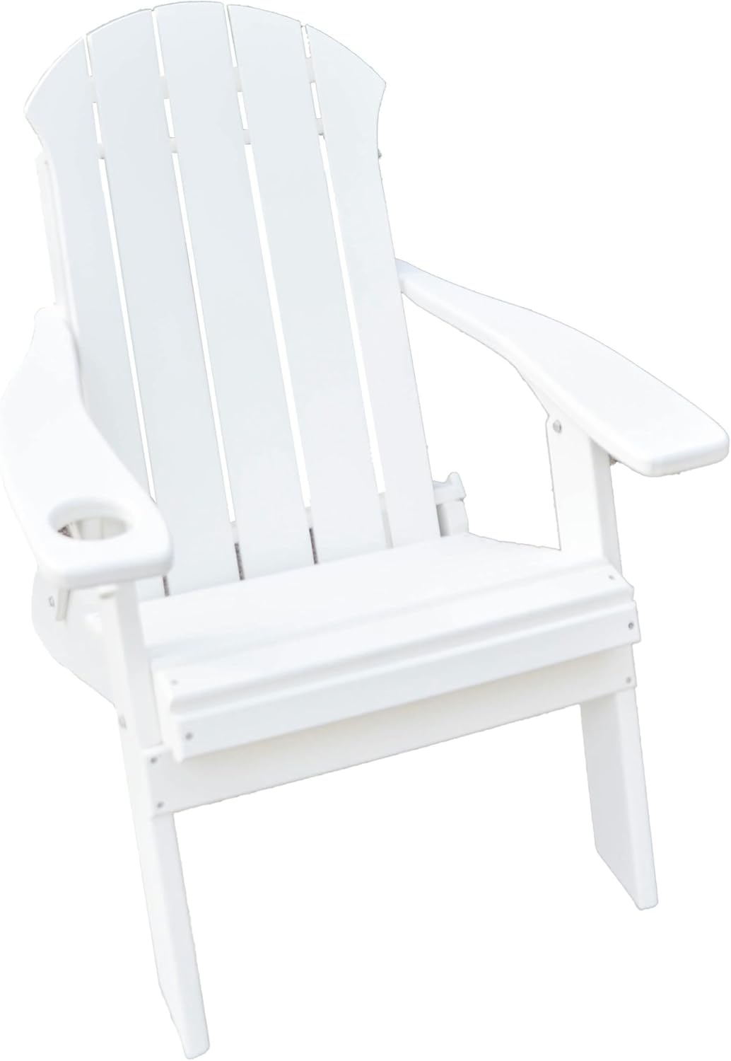 Furniture Barn USA Seaside Collection Poly Folding Adirondack Chair with Smart Phone Holder, Antique Mahogany
