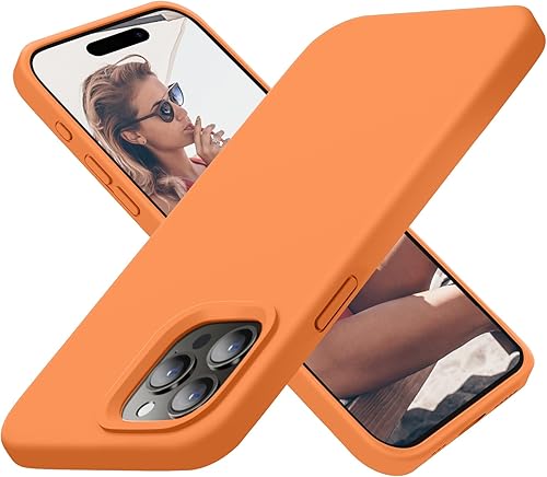 Cordking Funda diseñada para iPhone 15 Pro Max, funda de silicona ultra delgada a prueba de golpes para iPhone 15 ProMax con forro de microfibra