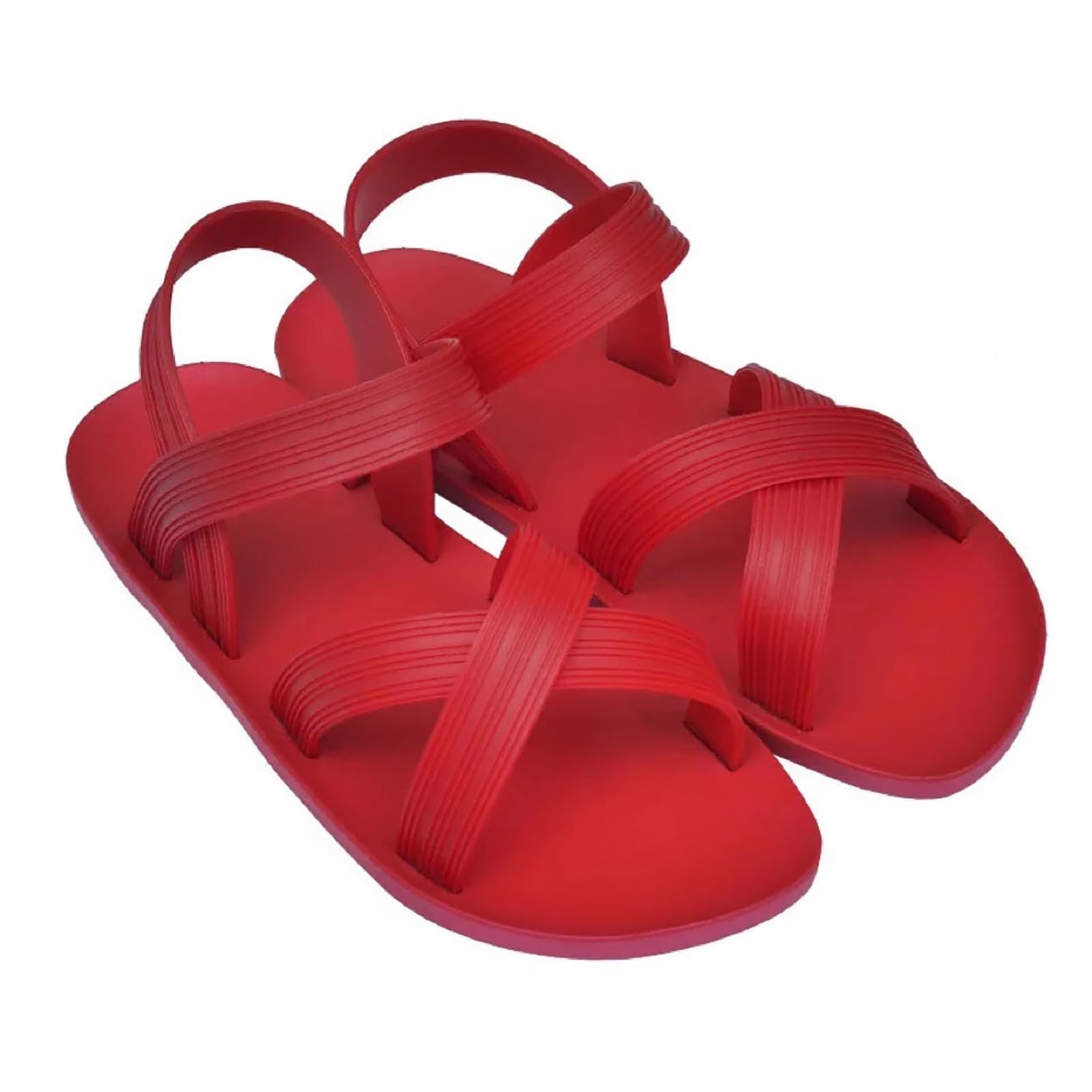 Wenoregwomens Jelly Open Toe Crossover Strap Flat Sandals Summer