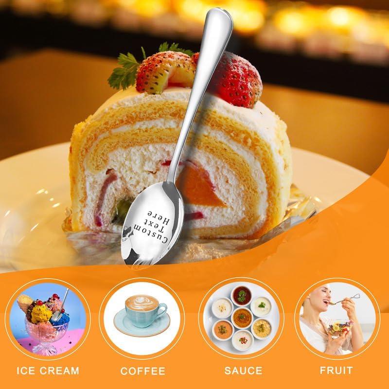Custom Spoon, Stainless Steel Coffee Spoons, Engraved Name Ice Cream Spoon, Anniversary Birthday Christmas Gifts, Mirror Finished - Image 4