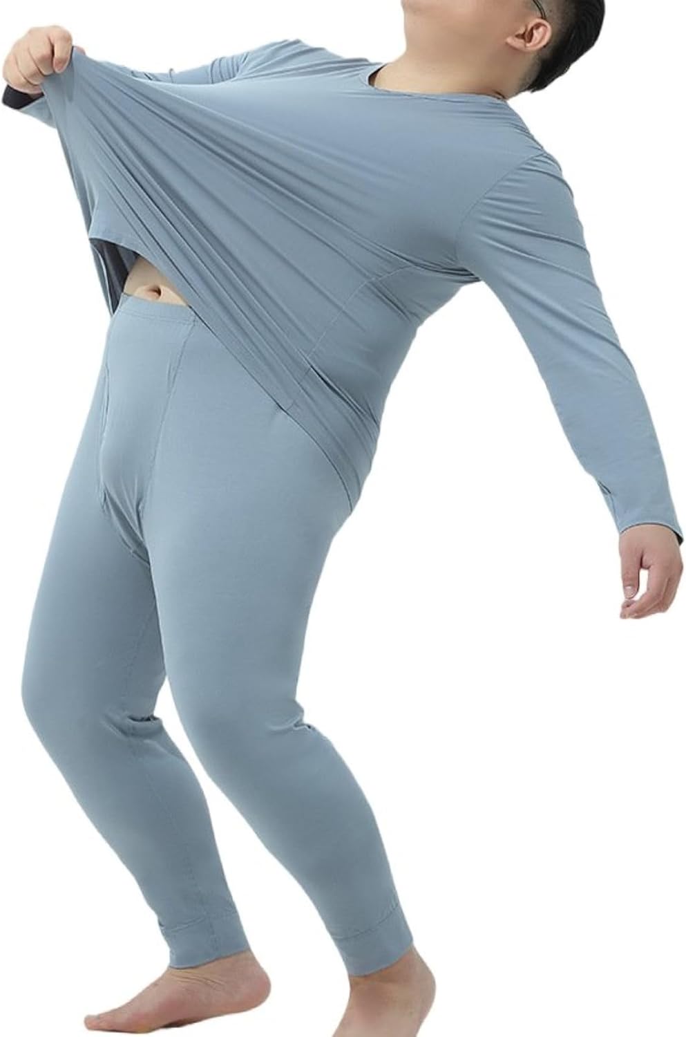 Men's Thermal Underwear Set Cotton Soft Long Johns Top And Bottom Pajama Set Base Layer Suits
