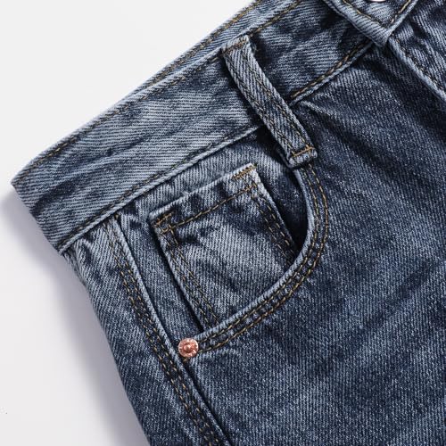 Girls' Ripped Jeans Hot Stamping Mid Waist Denim Loose Wide Leg Fashionable Jeans 3-16 Years4