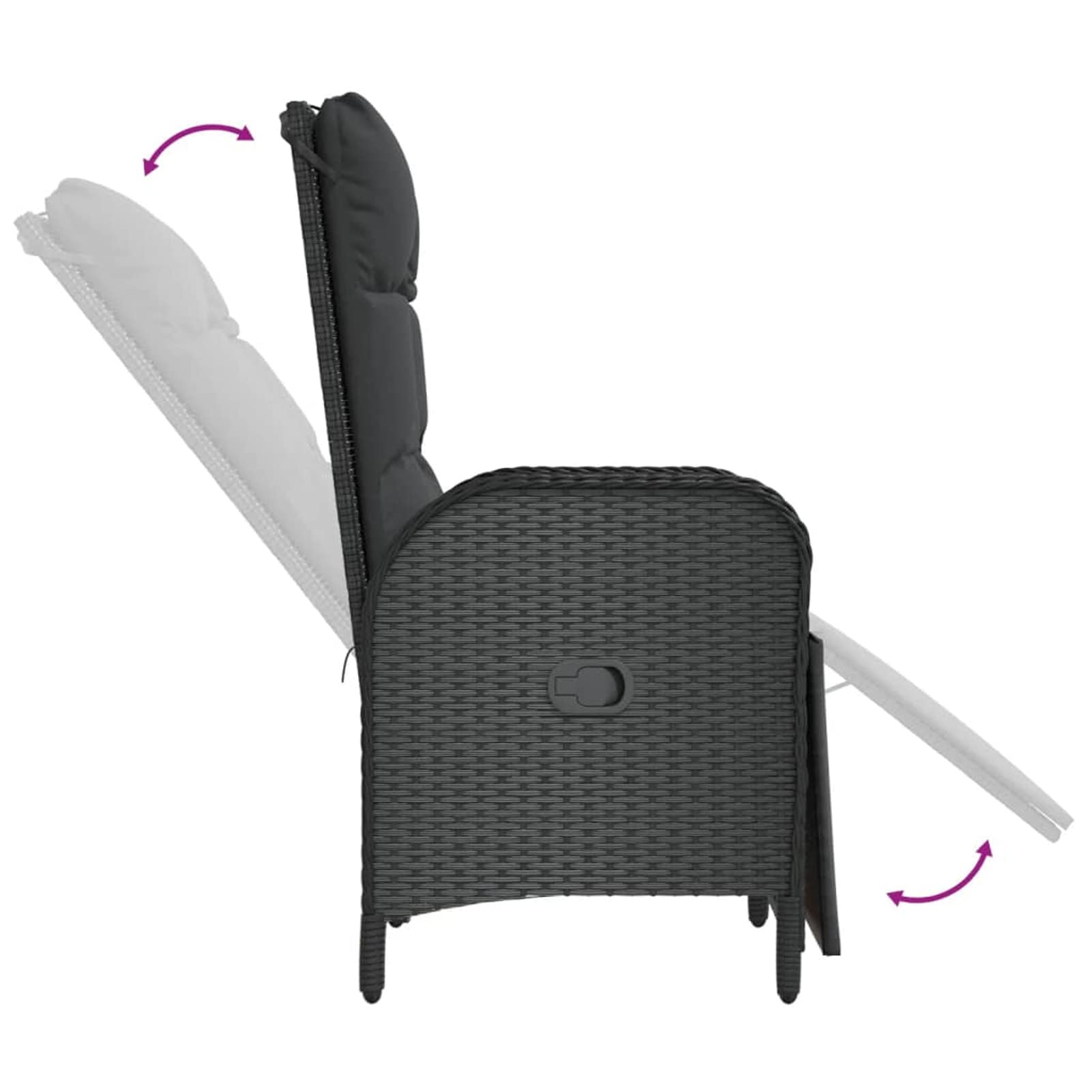 3185080 Set da Pranzo da Giardino 5 pz Nero con Cuscini in Polyrattan Testata in Legno,Testata Letto Matrimoniale Muebles Dormitorio Spalliera Letto Testiere per Letto Matrimoniale