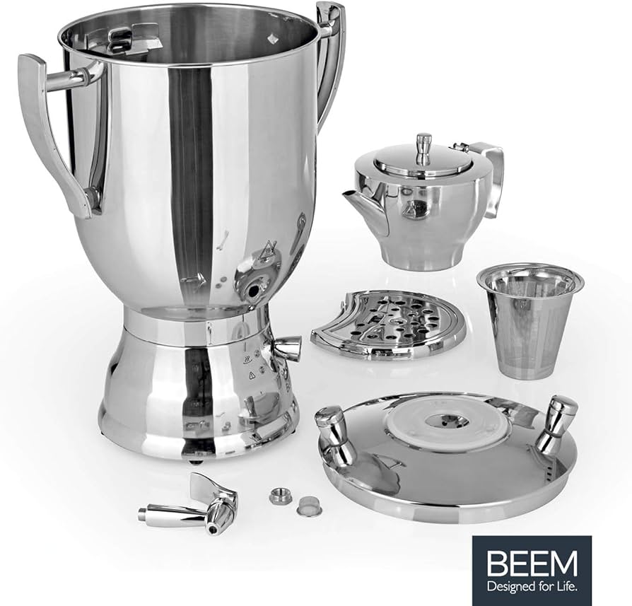 BEEM REBECCA + Samovar 5L In Acciaio Inox Con Teiera 1,3L - Bollitore Elettrico Turco 1800W Per Tè - 4