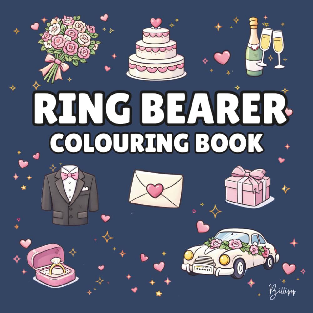 Ring Bearer Colouring Book: Bold and Easy Wedding Colouring Pages for Children - Cover Colour:Navy: A Fun, Bold and Easy Wedding Activity Book Gift (Wedding Colouring Books – Bold & Easy)